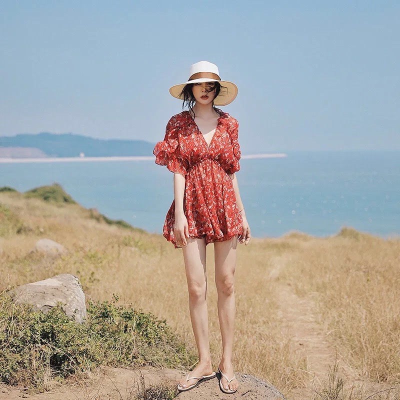 Bikini đôi đỏ hoa nhí | BigBuy360 - bigbuy360.vn