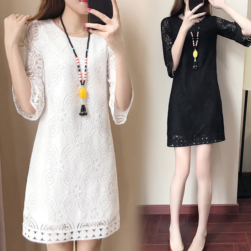 Đầm nữ tay lửng phối ren phong cách thời trang | BigBuy360 - bigbuy360.vn