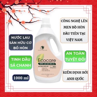 Nước lau sàn đuổi muỗi hữu cơ Bồ Hòn tinh dầu Sả Chanh 1 lít. Thương hiệu Ecocare