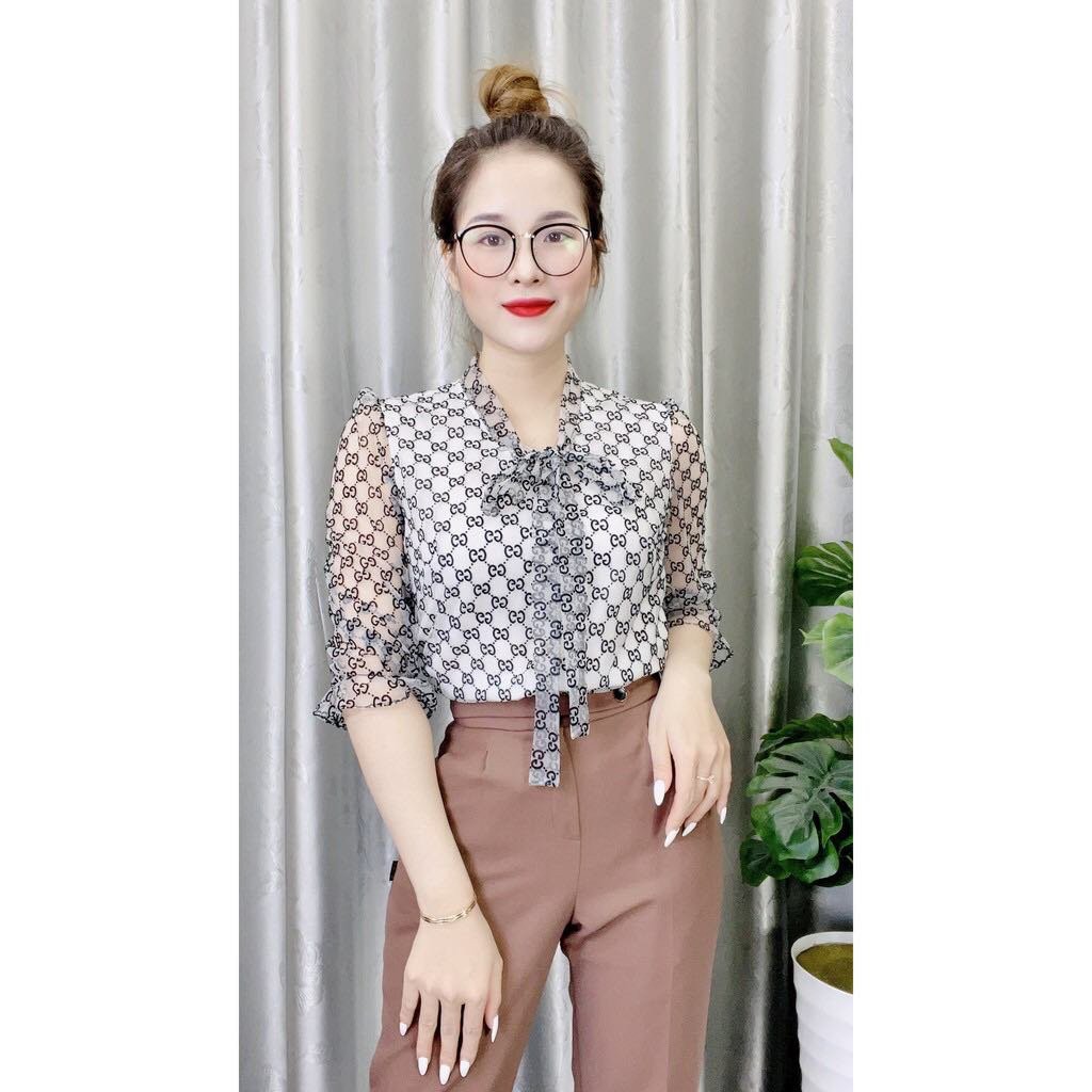 Áo Sơ Mi Thắt Nơ Cao Cấp Cho Nữ Siêu Xinh, Áo Kiểu Cổ Nơ Mix & Macth Được Với Nhiều Item Khác Nhau Tùy Vào Hoàn Cảnh