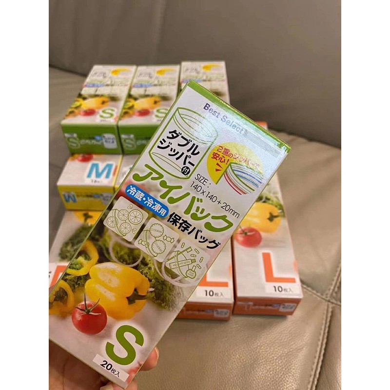 Túi zip đựng thực phẩm Combo 3 hộp túi zip nhựa có khóa kéo đựng thực phẩm MiiBooShi PVN17402