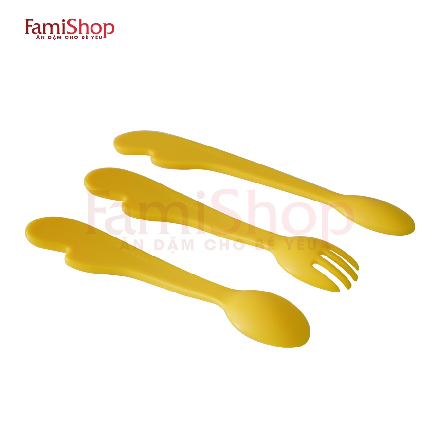 FamiShop Set thìa và dĩa 3 món vàng chuối Unilui dừa