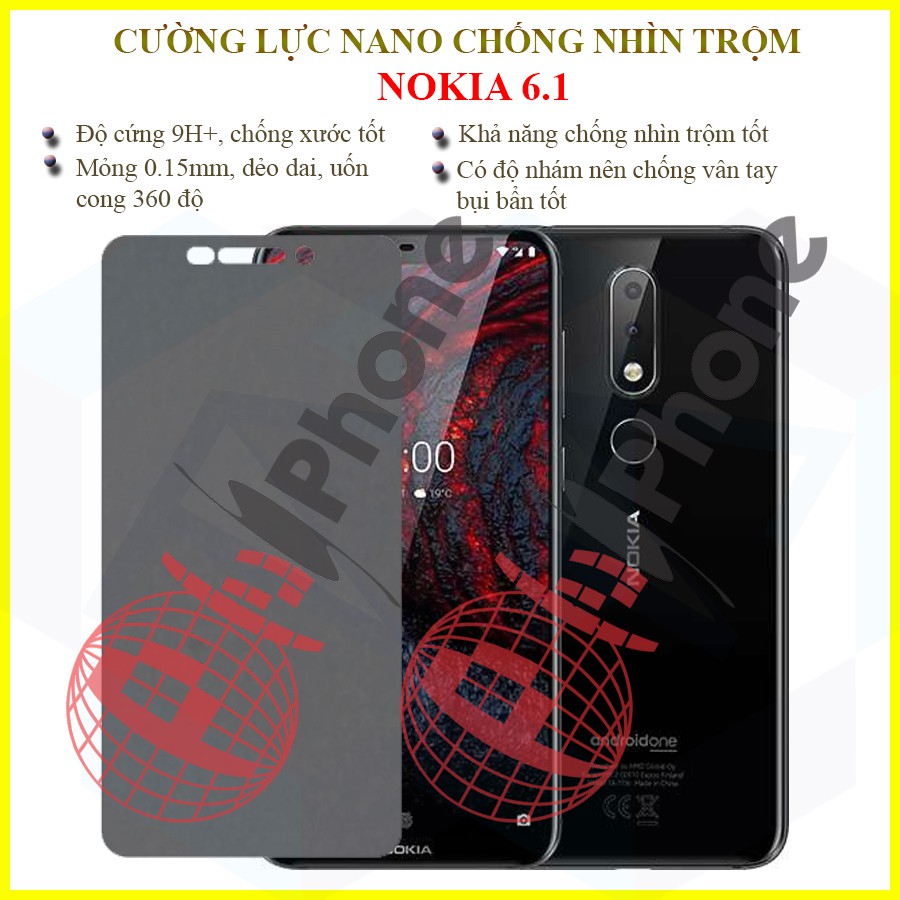 Dán chống nhìn trộm Nokia 6.1 - Dán cường lực dẻo nano