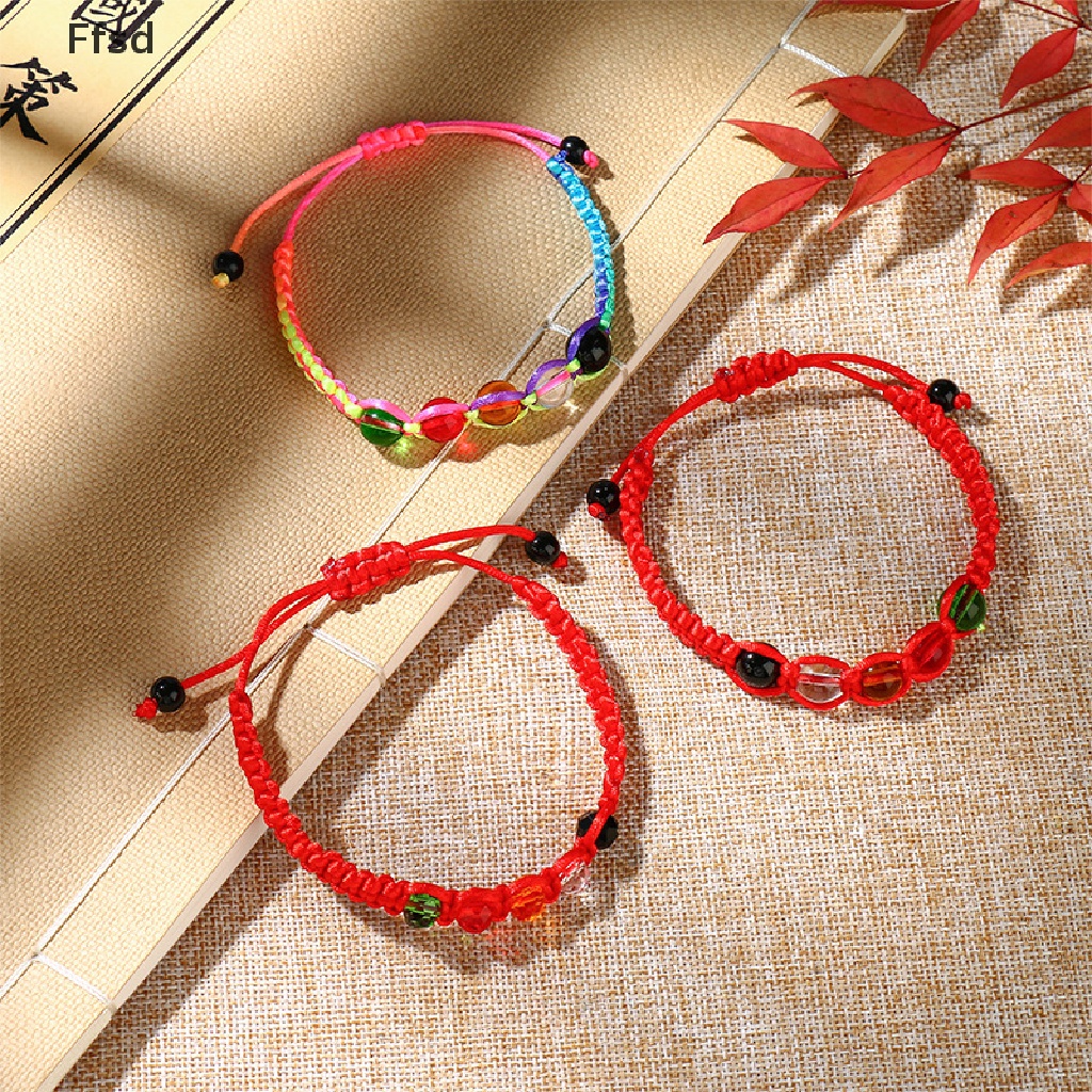 {Ffsd} Vòng Tay Dây Bện Thủ Công Năm Nguyên Tố Tự Nhiên Có Thể Điều Chỉnh * Hot