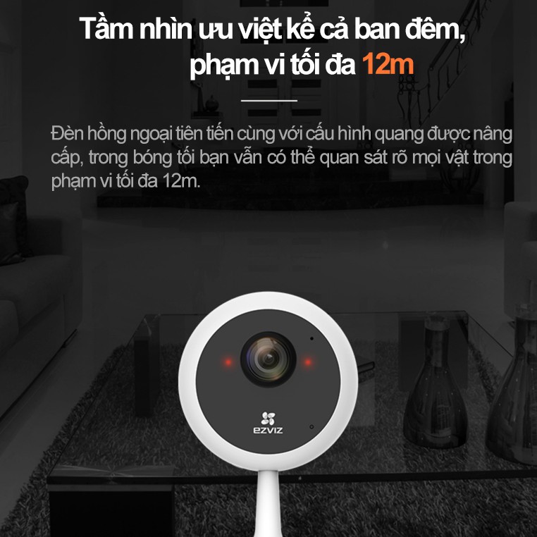 [Mã 263ELHA100K0 hoàn 7% đơn 500K] Camera Wi-Fi 1MP EZVIZ C1C HD 720P Góc Quay Rộng - Hàng chính hãng bảo hành 24 tháng