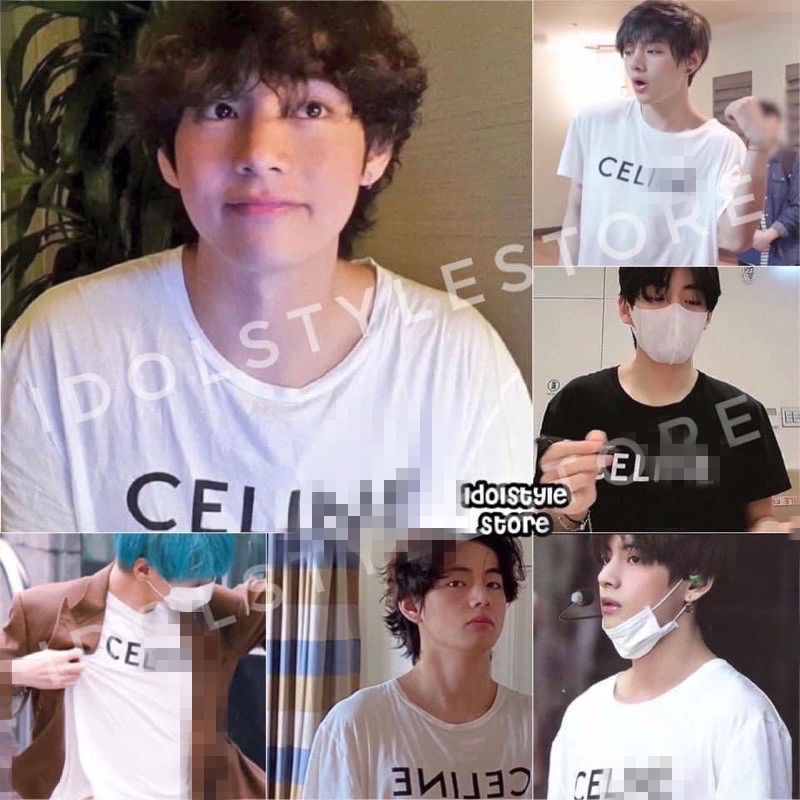 Áo phông basic Celin V BTS và Lisa Jennie Blackpink , Haruto Treasure