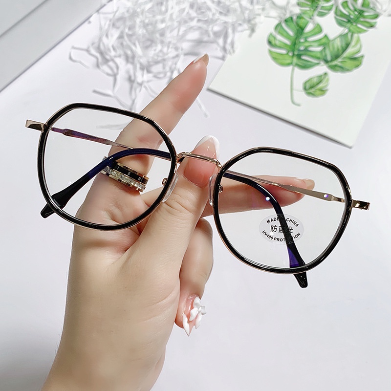 Kính chống bức xạ thời trang của phụ nữ chống ánh sáng xanh khung kim loại kính máy tính điện thoại