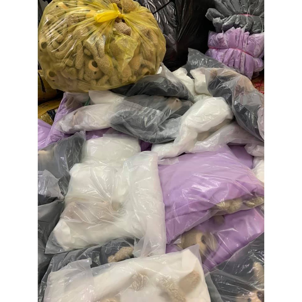 Áo thun da cá phối túi gấu bông tay dài nữ | BigBuy360 - bigbuy360.vn