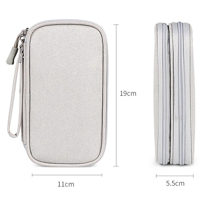 Túi đựng tai nghe/cáp sạc hai lớp mang đi tiện dụng