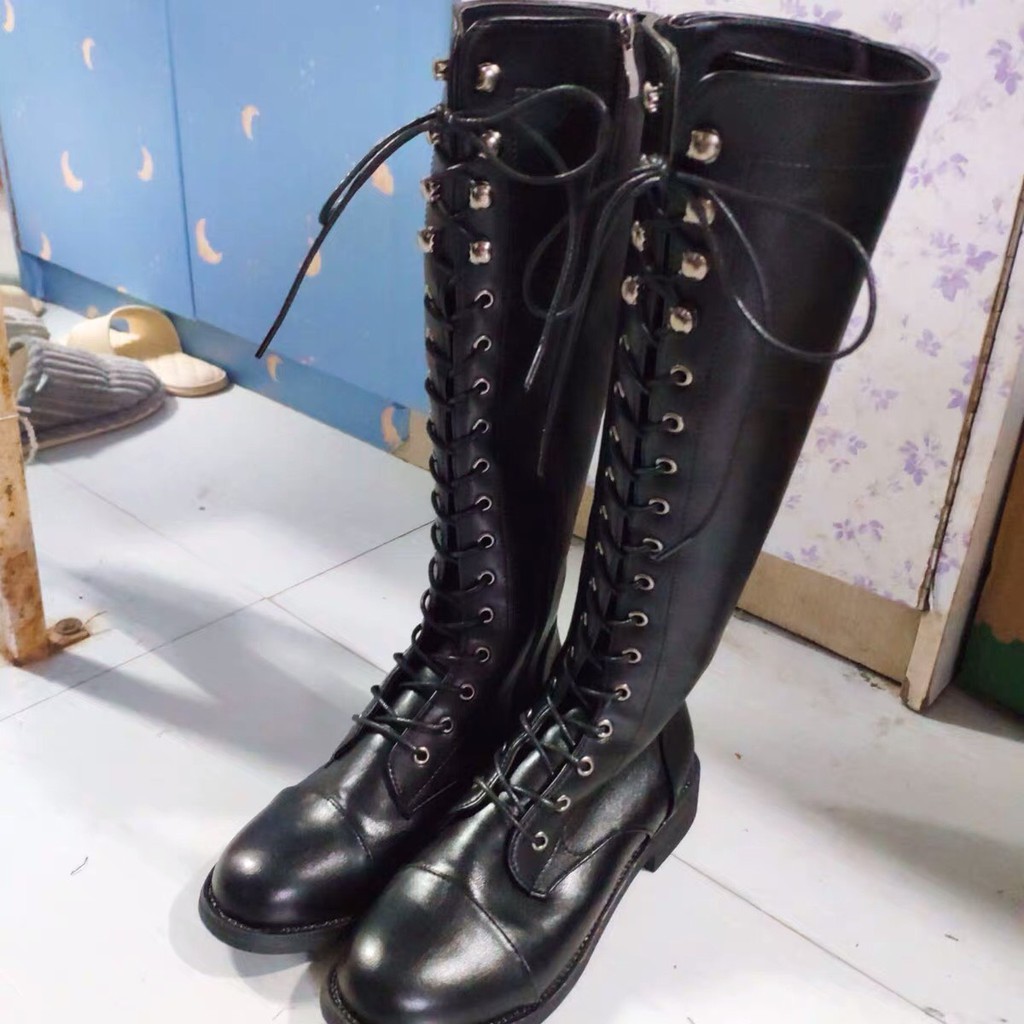 Boots cao cổ da mềm ba độ cao (giày Martin)