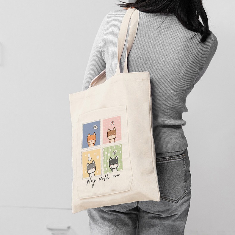 Túi Vải Thú Cưng Play With Me Ngăn Ngoài Thời Trang