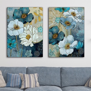 Tranh Canvas Treo Tường Hiện Đại _ Tranh Đôi Hoa Nghệ Thuật