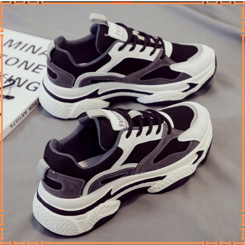 Giày nữ - giày thể thao nữ sneakers tăng chiều cao hiệu quả , độn đế 4-5cm đế cao màu Đen mẫu hot 2021