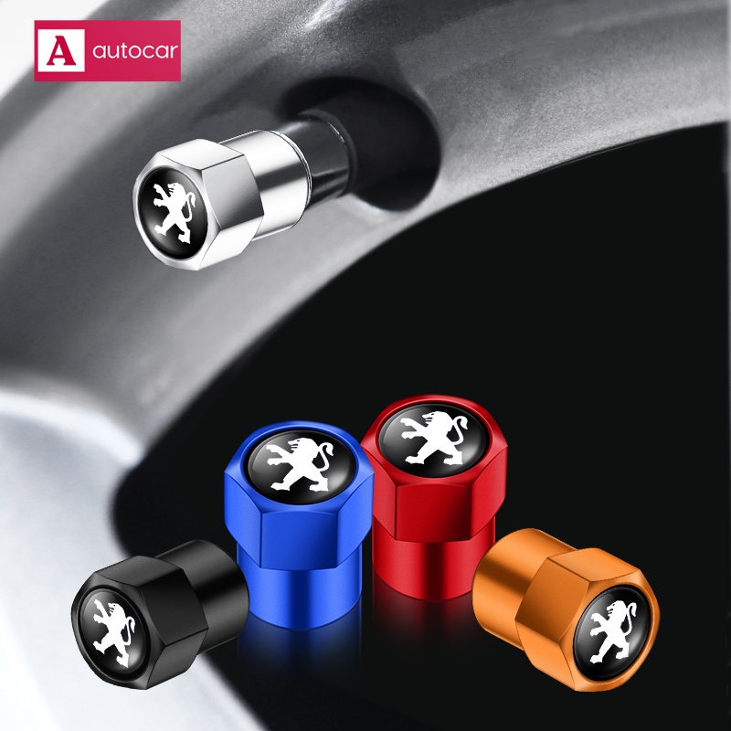 Set 4 Nắp Van Lốp Xe Hơi Volkswagen Subaru MG Mazda Peugeot Haval Skoda Bằng Hợp Kim Nhôm