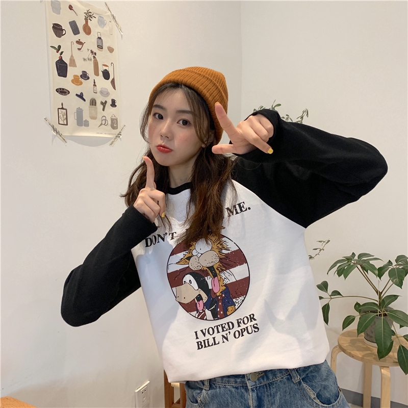 Áo thun SUXI dài tay cổ tròn thời trang Hàn Quốc dành cho nữ