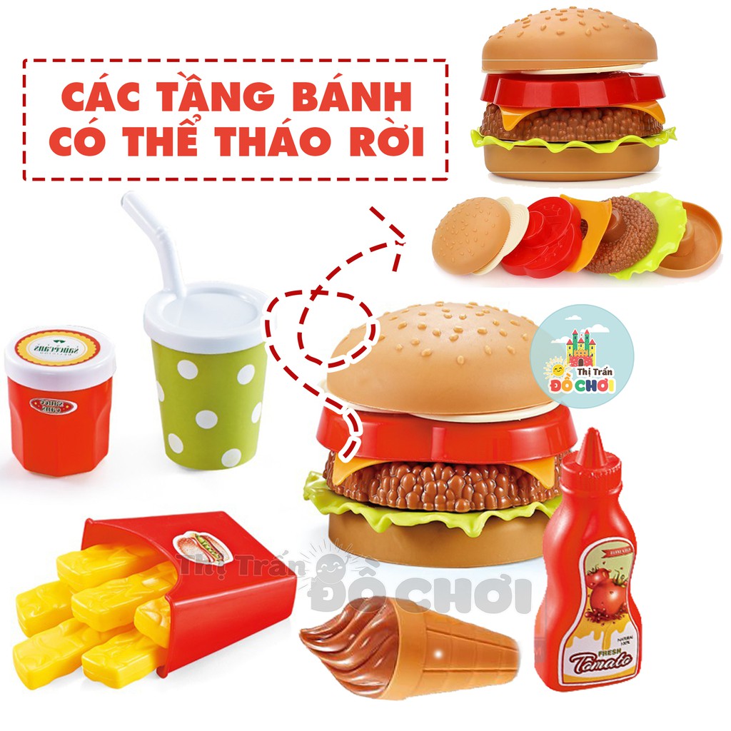 Đồ chơi nấu ăn  COMBO  Đồ chơi nấu ăn 36 chi tiết kèm khay đựng thức ăn nhanh cho bé - 5705-2 và 601-13