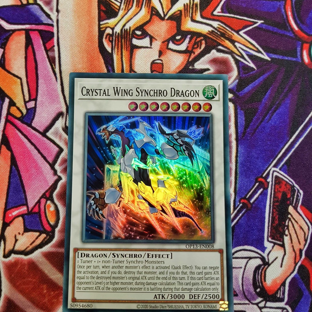 Thẻ bài Yugioh chính hãng | Crystal Wing Synchro Dragon | OP13 Super Rare