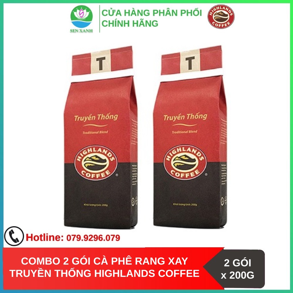 [SenXanh CAFE] Combo 2 gói Cà phê Rang xay Truyền thống Highland Coffee 200g | BigBuy360 - bigbuy360.vn