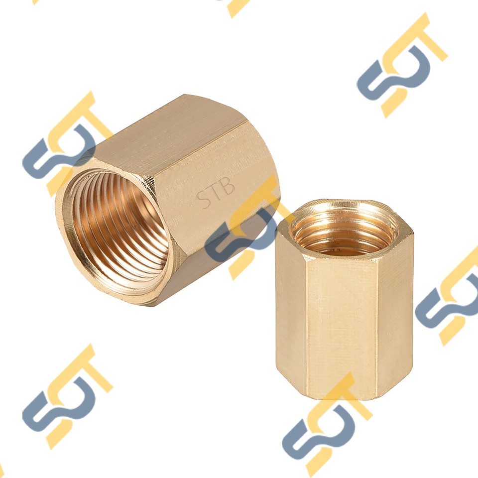 [KHỚP NỐI REN] Măng sông thau đều hai ren trong dân dụng BSP - Bằng đồng (Brass pipe fitting socket - reducing coupling)