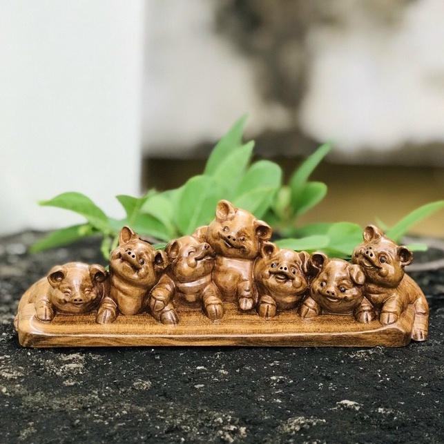 Tượng decor 7 chú heo con siêu xinh