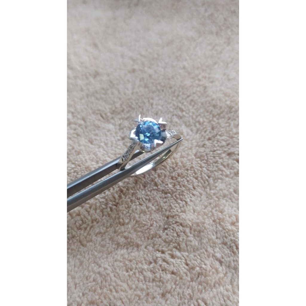 6620 - Nhẫn bạc nữ đính đá ToPaz xanh