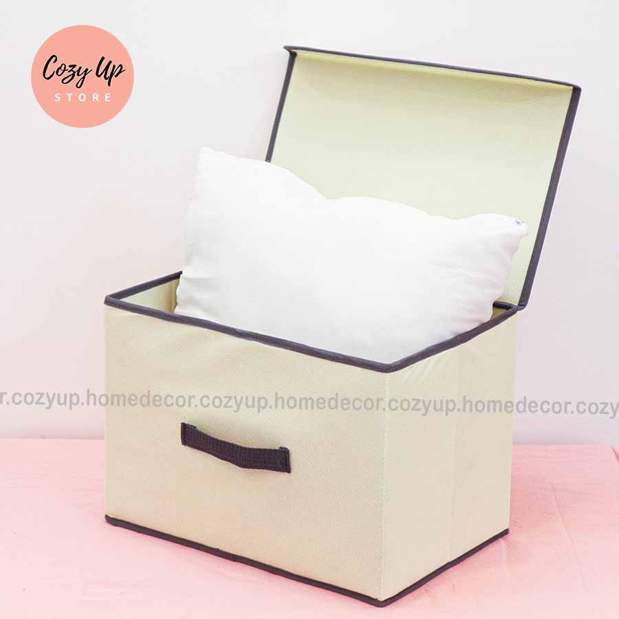 Set 2 hộp vải đựng quần áo gấp gọn có nắp