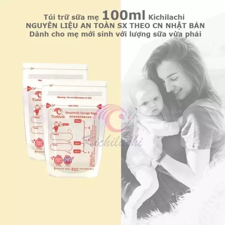 Hộp 30 túi trữ sữa Kichilachi Nhật 100ml