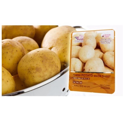 Combo 10 Mặt nạ dưỡng trắng da chiết xuất khoai tây 3W Clinic Fresh Potato Mask Sheet 23ml x 10