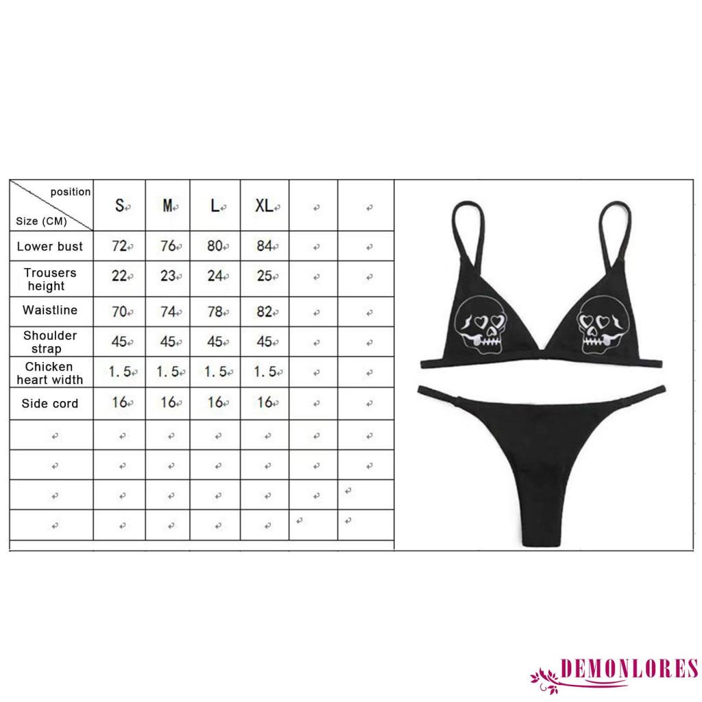 Bộ Bikini 2 Mảnh Cổ Chữ V Eo Thấp In Họa Tiết Hoạt Hình Mặt Cười/Đầu Lâu Thời Trang Mùa Hè Cho Nữ