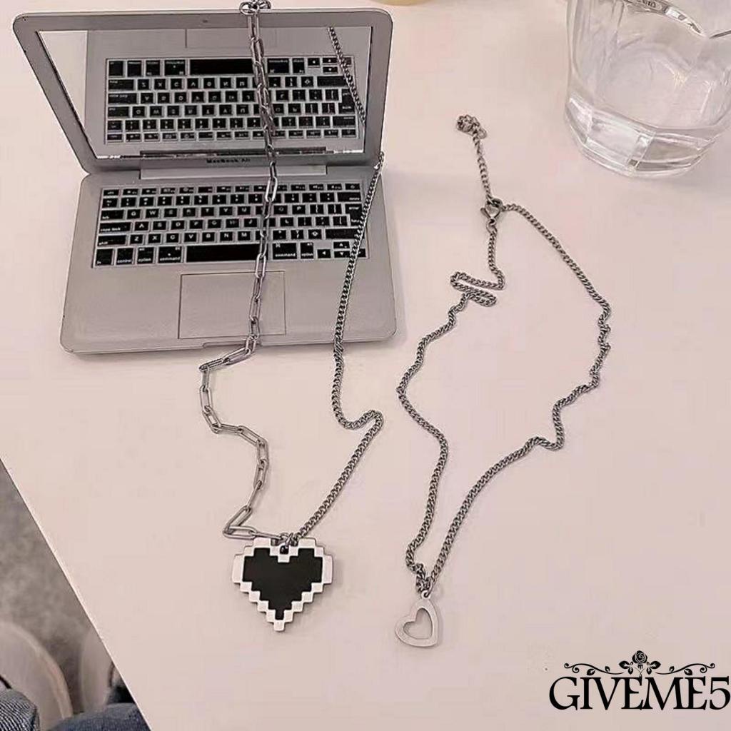 Vòng cổ hai lớp mặt hình trái tim thời trang cho nữ