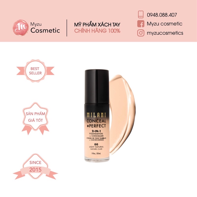 Kem nền Milani Concealer + Perfect 2 in 1