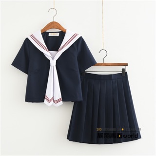[Kèm ảnh thật] Seifuku/ Set váy đồng phục học sinh Nhật Bản: áo cổ thủy thủ thắt cravat +chân váy xoè xếp ly