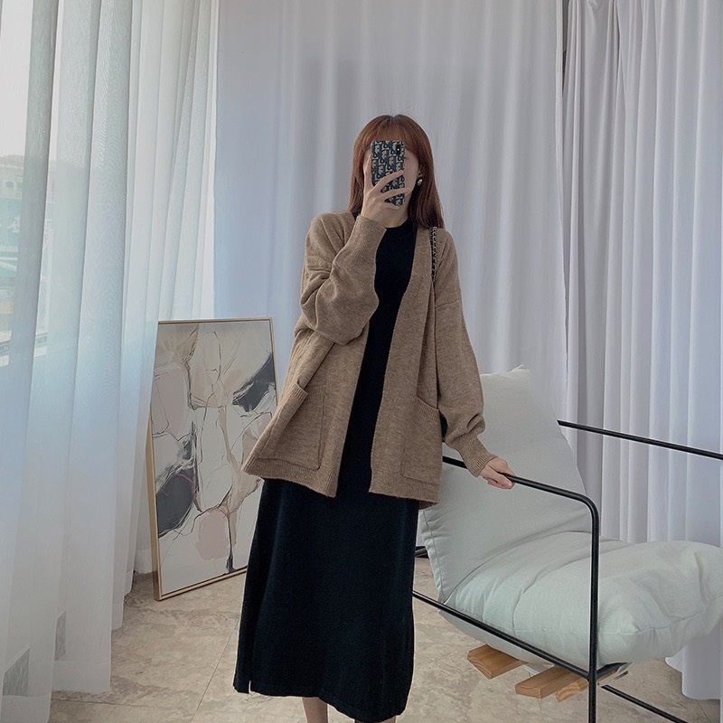 [MUA 1 ĐƯỢC 2] SET ÁO KHOÁC LEN DÀY MIX VÁY TĂM LEN HOT HIT CẬP BẾN | BigBuy360 - bigbuy360.vn