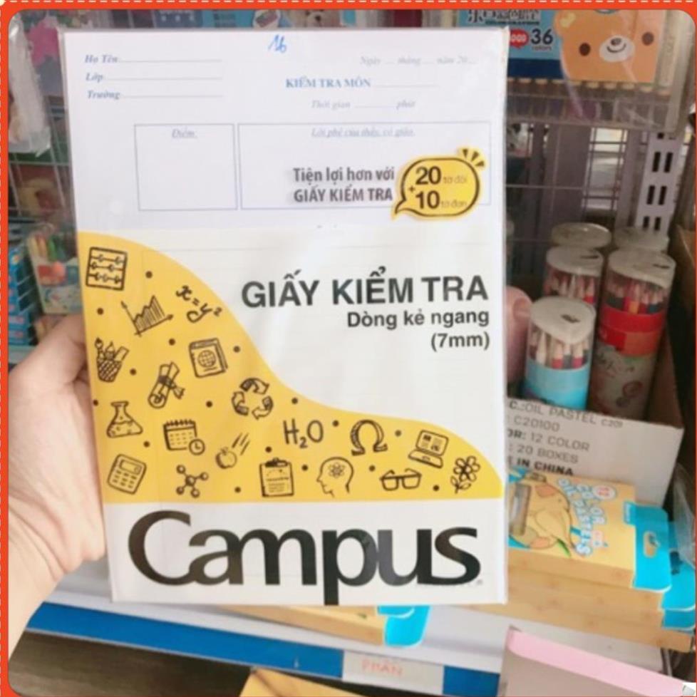 Giấy kiểm tra kẻ ngang Campus BM70G-30 ( 20 tờ đôi và 10 tờ đơn) ...
