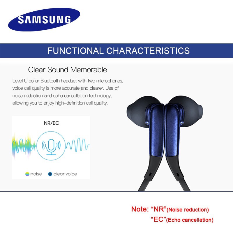 Tai Nghe Bluetooth Móc Cổ Chữ U Chống Ồn Cho Samsung