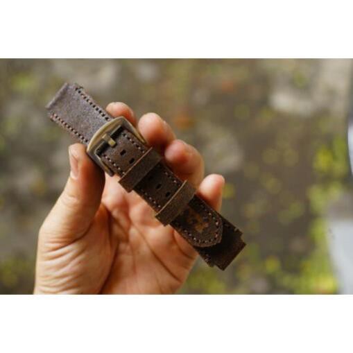 (TẶNG KHÓA+CHỐT+CÂY THAY DÂY)DÂY CASIO AE1200 / SEIKO 5/ ORIENT SK MẶT LỬA – DA BÒ MÀI NHÁM CAO CẤP *