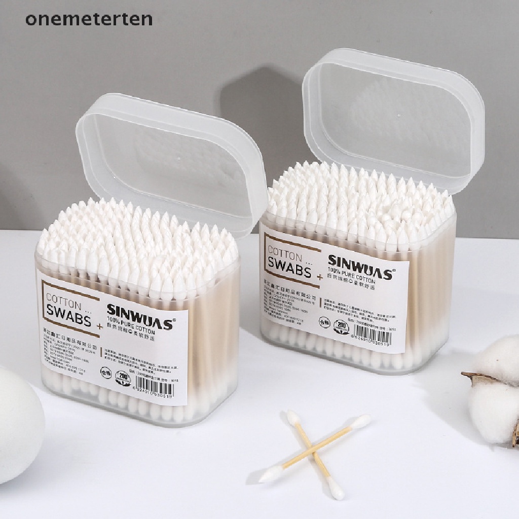 Set 100 / 200 Tăm Bông Cotton Hai Đầu Dùng Một Lần