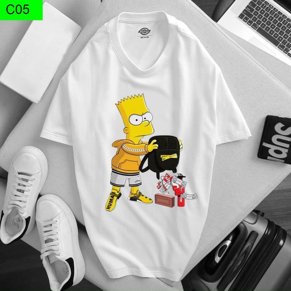 Áo thun Bart Simpson💖 Freeship💖 Áo phông cao cấp nam nữ  trắng đen tay ngắn cổ tròn hình in phối - Yume Fashion ་