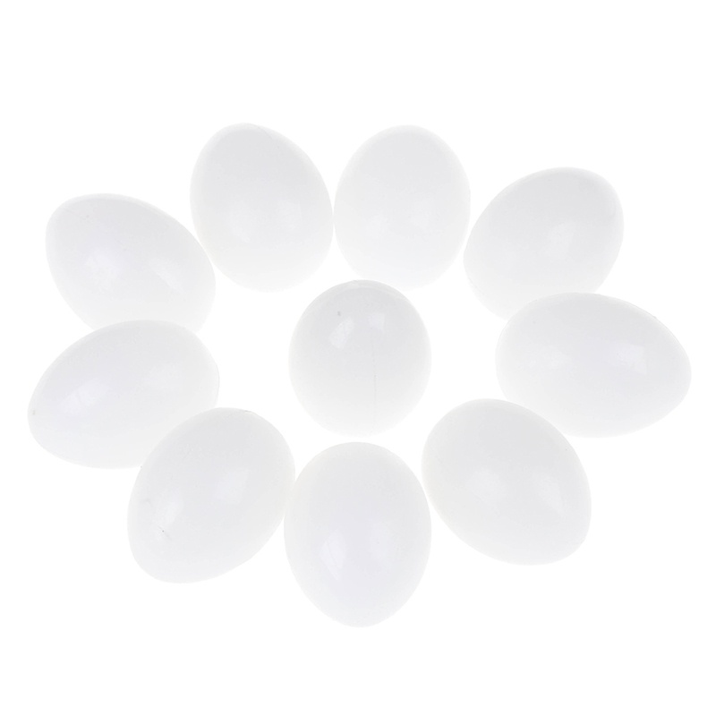 Bộ 10 quả trứng chim bồ câu ỉa bằng nhựa màu trắng trơn