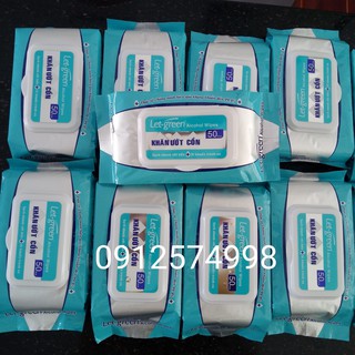 Khăn ướt tẩm cồn Let-Green 50 miếng/bịch