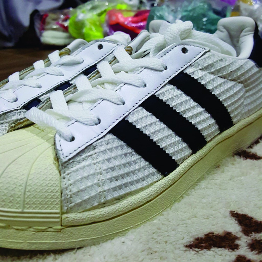 Giày thể thao chính hãng ADIDAS 2hand mũi sò màu trắng đen, cổ thấp, size 36, adi1002