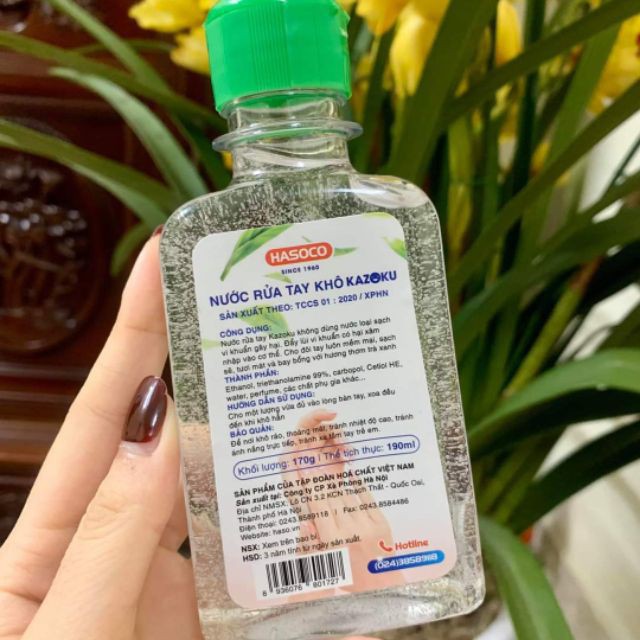 Nước rửa tay khô cầm tay KAZOKU 190ml