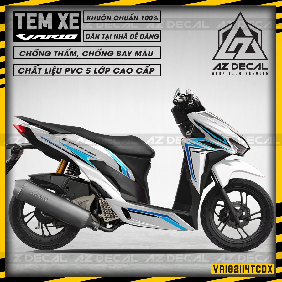 Tem Chỉ Dán Xe Vario Đa Dạng | VR182114TC | Chất Liệu Decal Cao Cấp Cắt Khuôn Sẵn, Chống Thấm Nước