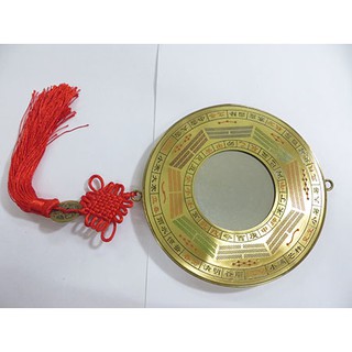 Gương bát quái lõm có tua đỏ ĐK 16 cm