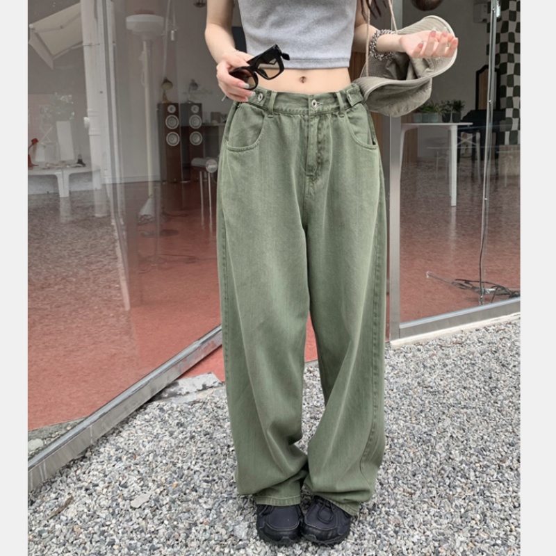 Quần Jean Nữ Lưng Cao Ống Rộng