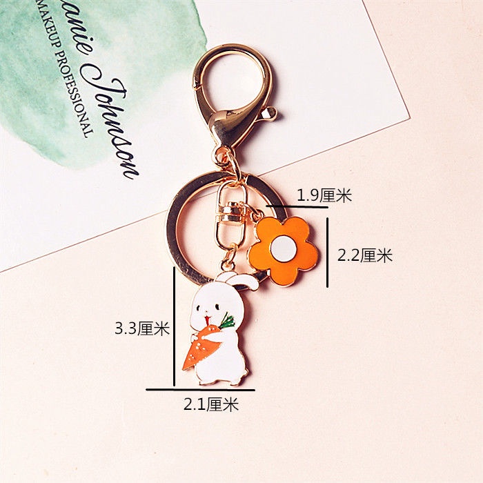 Móc Khóa Hình Thỏ / Mèo / Ngựa Thắt Nơ Dễ Thương Sáng Tạo