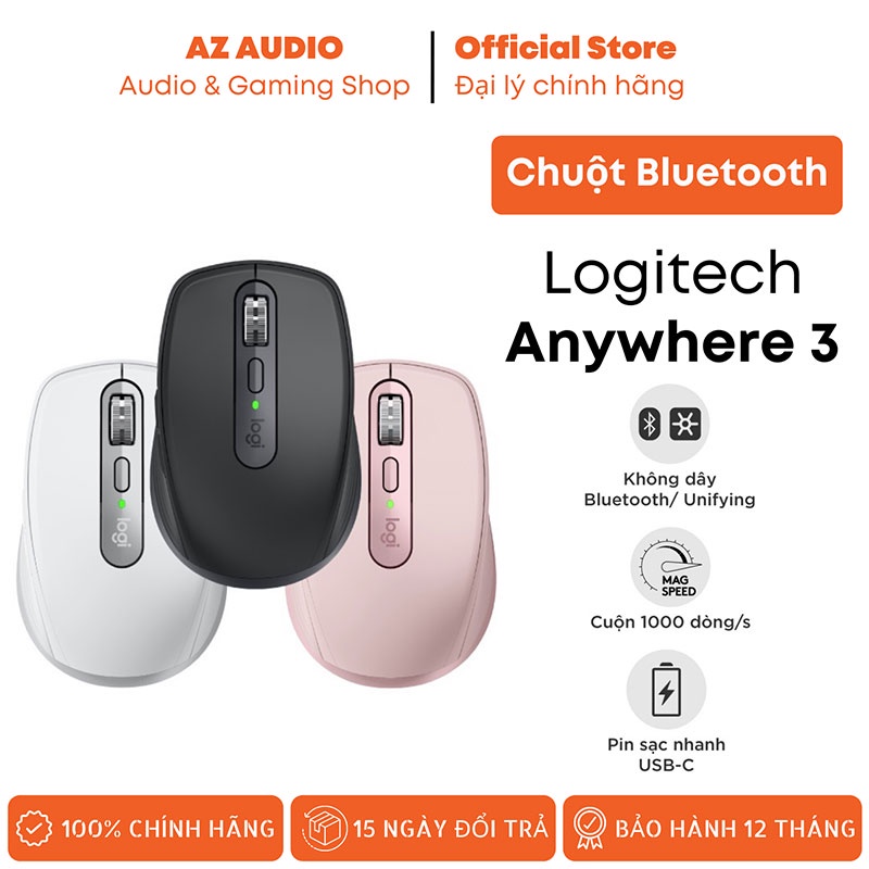 Chuột Không Dây, Chuột Bluetooth Văn Phòng Logitech MX Anywhere 3 - Bảo hành 12 tháng chính hãng