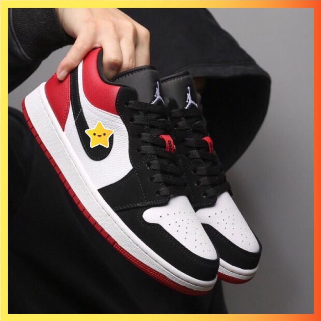 Giày thể thao Jordan jd1 đỏ trắng đen thấp cổ - JD1 Low OG Bred Toe phù hợp cho cả nam và nữ