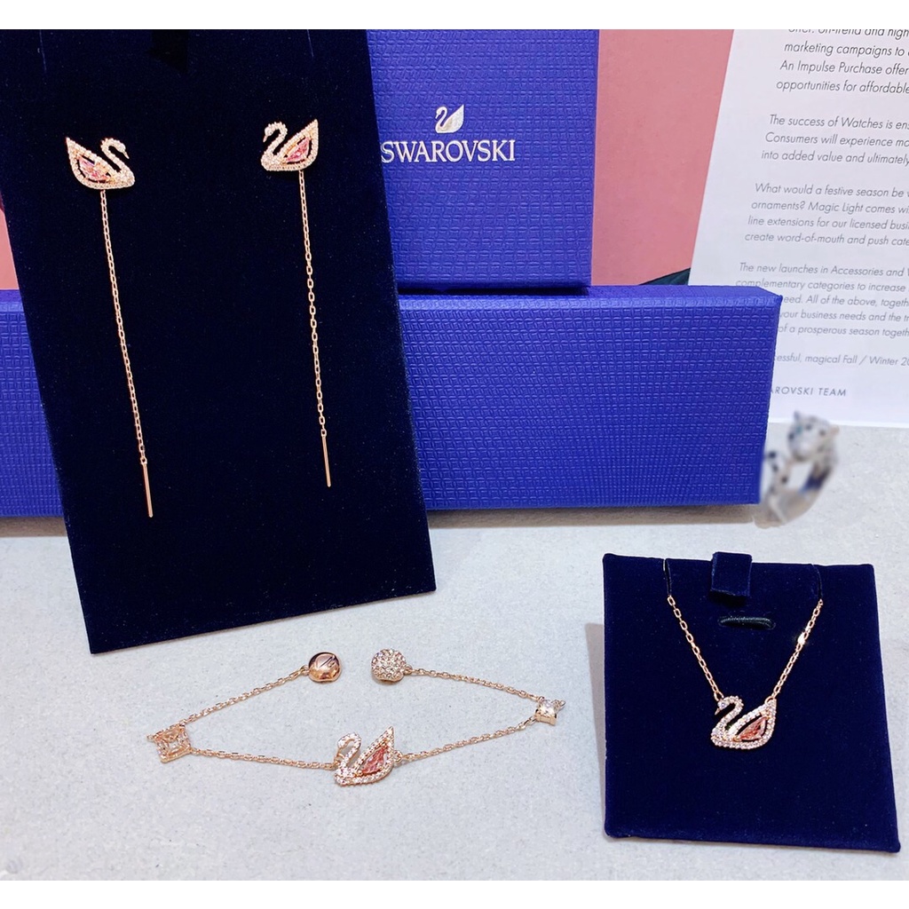 Vòng cổ Thiên Nga Đính Pha Lê Hồng