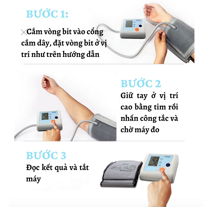 (Thế hệ mới 2021) Máy đo huyết áp nhịp tim điện tử Contec Công nghệ Oscillometry Chính xác - Hàng nhập khẩu